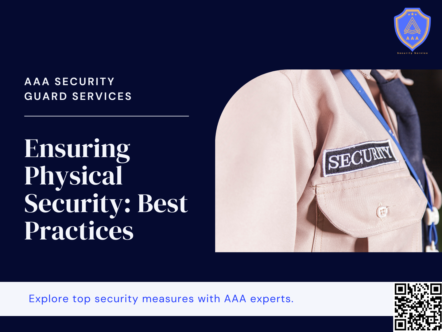 Ensure physical security safety with our top-tier on-site security services! Protect your premises 24/7 with highly trained guards from AAA Security Guard Services. Safety is our priority! #OnSiteSecurity #SafetyFirst #SecurityServices