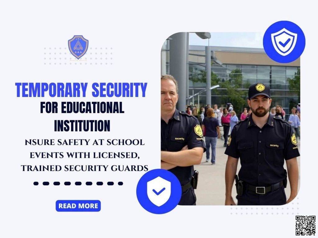 Professional security guards managing crowd control at a Texas school event