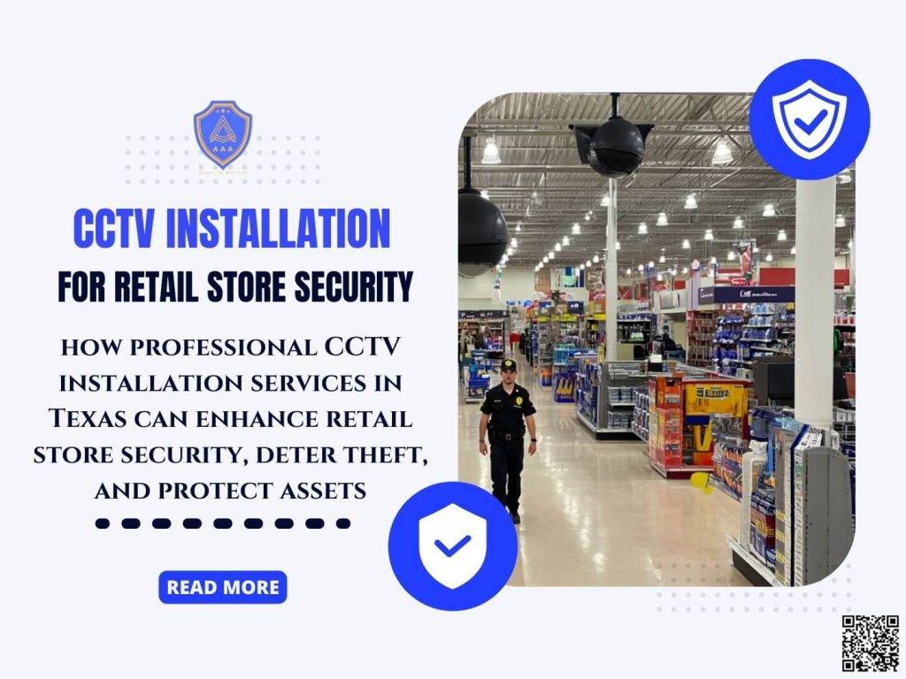 CCTV camera installed in a Texas retail store for enhanced security.