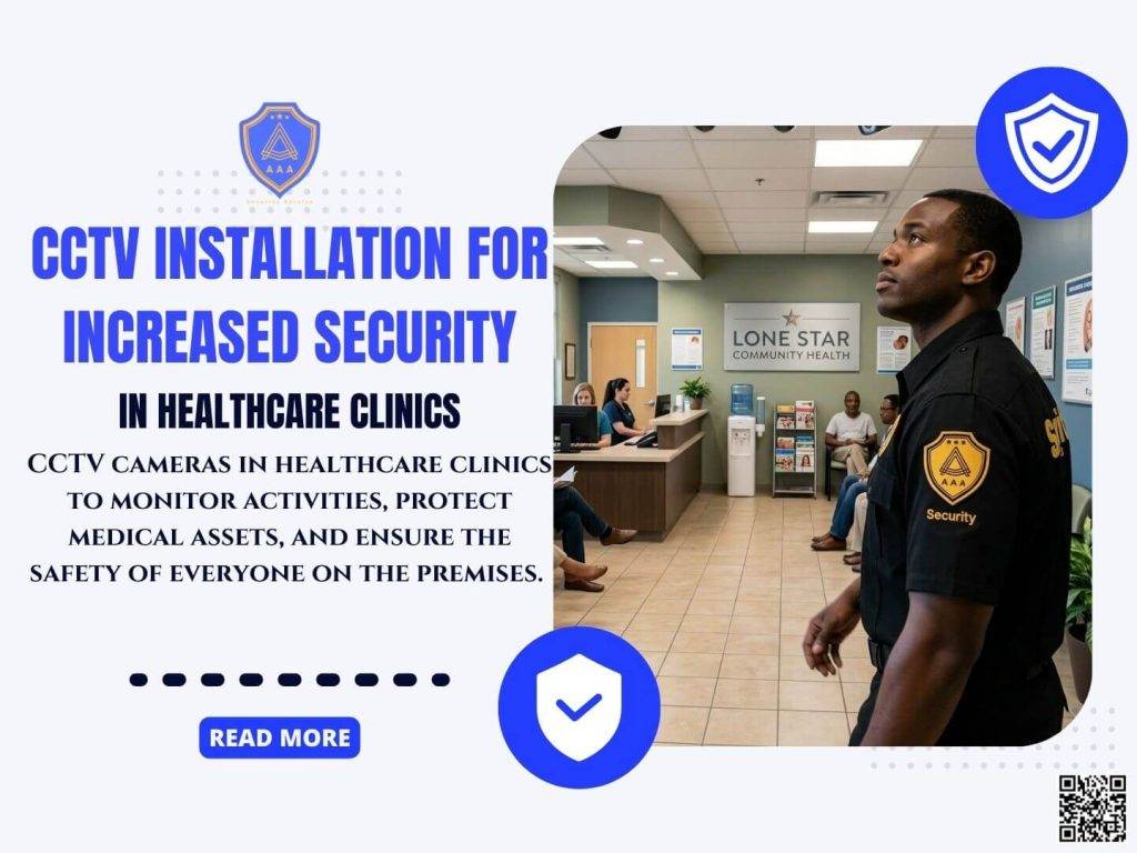CCTV installation improving security in healthcare clinics in Fort Worth and Bedford Texas – AAA Security Guards Company