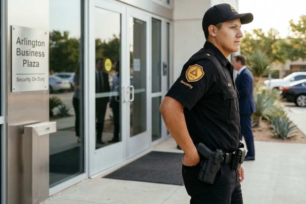 Armed security guard protecting business property in Dallas and Fort Worth Texas – AAA Security Guards Company