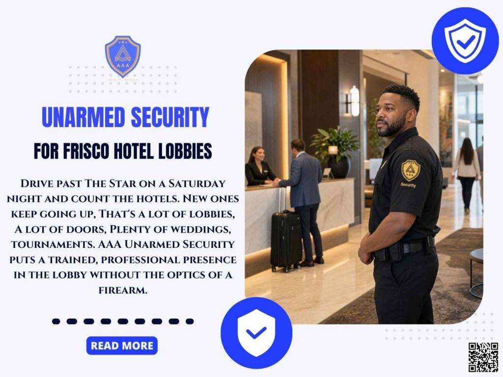 Unarmed Security Officers for Frisco Hotel Lobbies